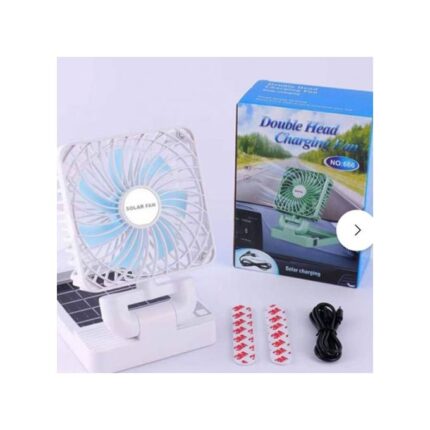 Solar Rechargeable Portable Fan – 360° (USB + Solar Charging)